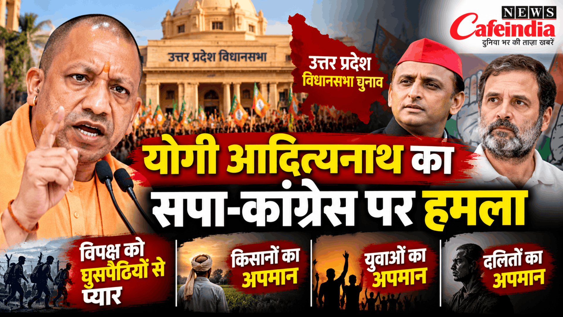योगी आदित्यनाथ का सपा-कांग्रेस पर हमला, बोले- विपक्ष को घुसपैठियों से प्यार